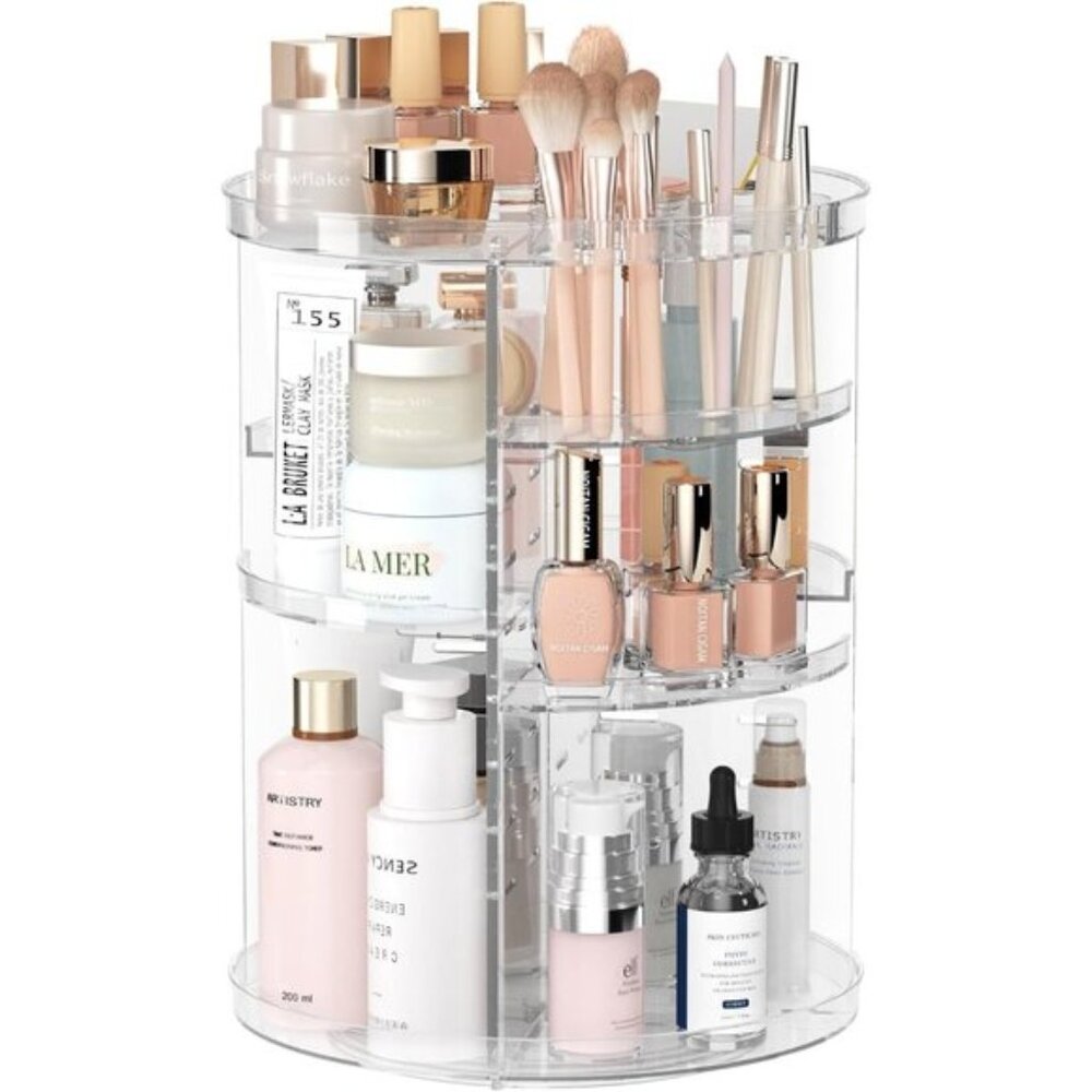 New Rotating Makeup Organizer, 8-Layer DIY Skincare & Cosmetic Storage Tray